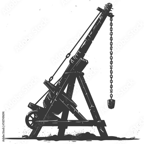 Silhouette Giant Sling Trebuchet full black color only