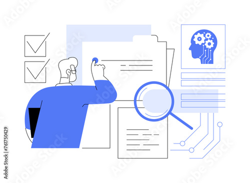 AI-Streamlined Due Diligence abstract concept vector illustration.