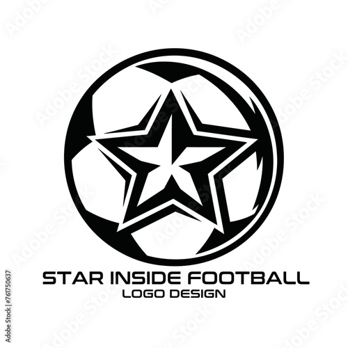 Star Inside Football Vector Logo Design