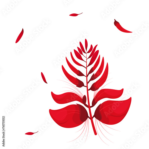 Erabadu flower element Vector illustration, red flowers 
