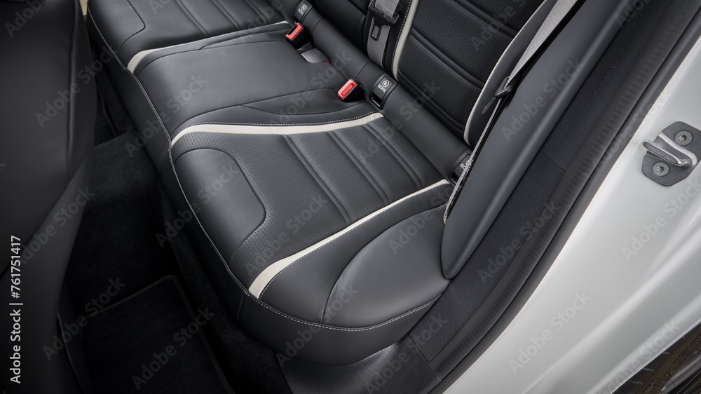 Black leather rear seats