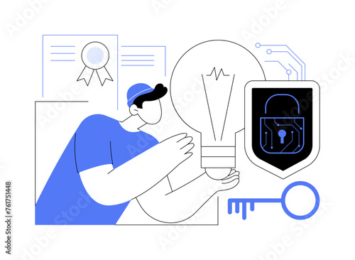 AI-Backed Intellectual Property Protection abstract concept vector illustration.