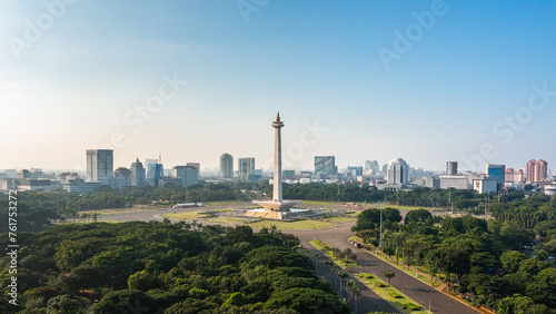 Aerial view of Merdeka square in Jakarta