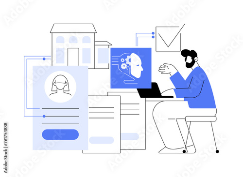 AI-Powered Tenant Screening abstract concept vector illustration.