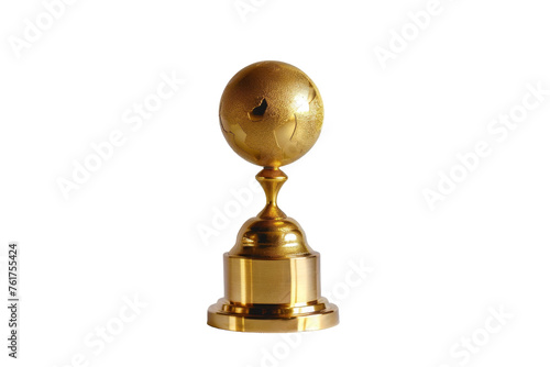 A radiant golden trophy gleams against a pristine white background