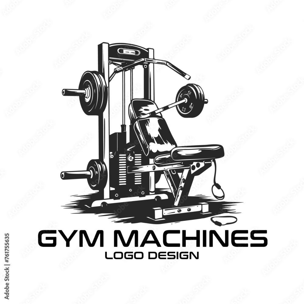 Gym Machines Vector Logo Design Gym Machines Vector Logo Design