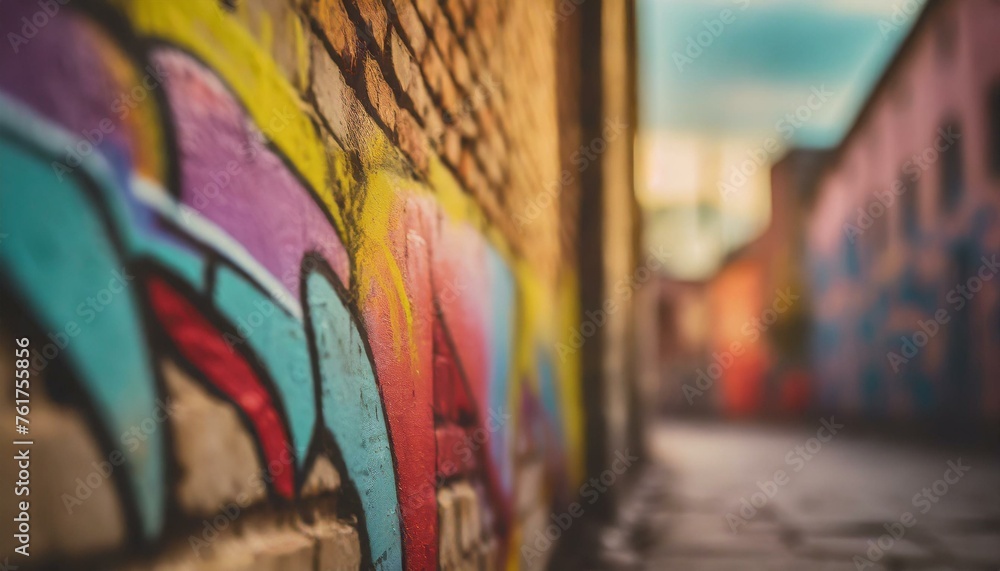 Fototapeta premium abstract colorful graffiti on brick wall