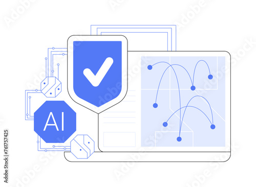 AI-Powered Grid Security abstract concept vector illustration.