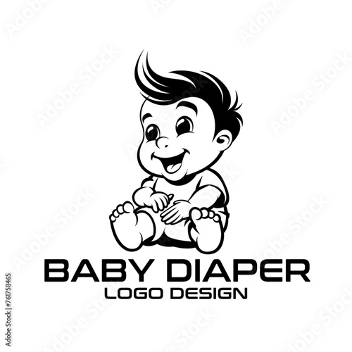 Baby Diaper Vector Logo Design