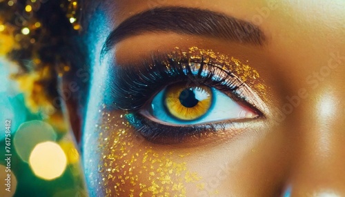 Beautiful close up photo of a beautiful girl's eye makeup