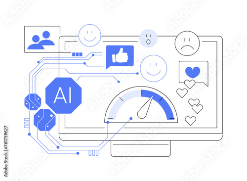 AI-Analyzed Viewer Engagement abstract concept vector illustration.