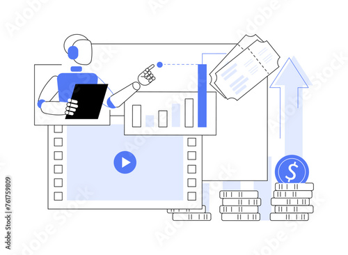 AI-Predictive Box Office Success abstract concept vector illustration.