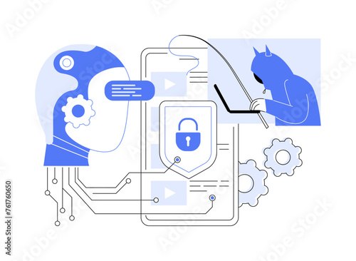 AI-Powered Content Protection abstract concept vector illustration.