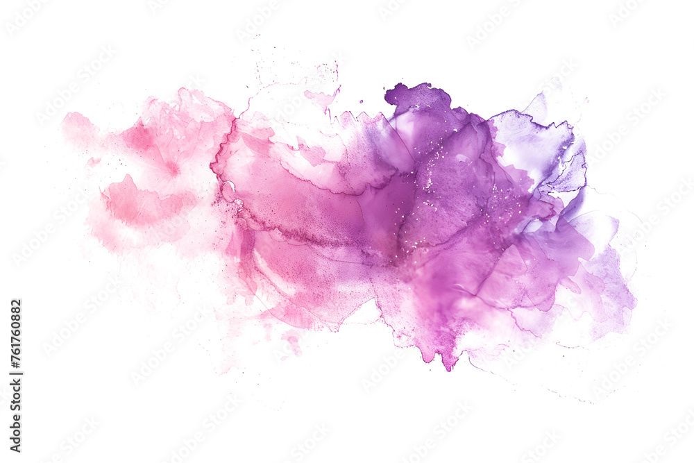 Pink and purple blended watercolor paint on white background.