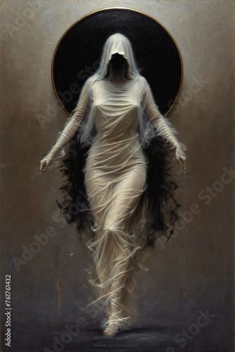 Mysterious spirit painted in oil paint