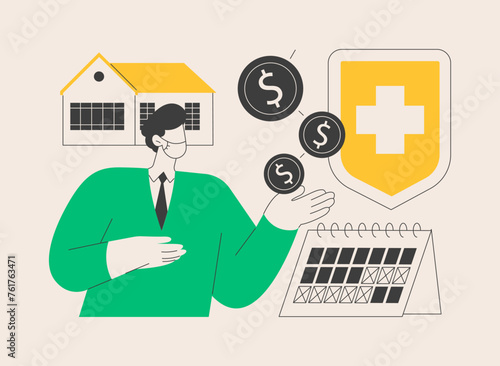 Paid leave for quarantined workers abstract concept vector illustration.