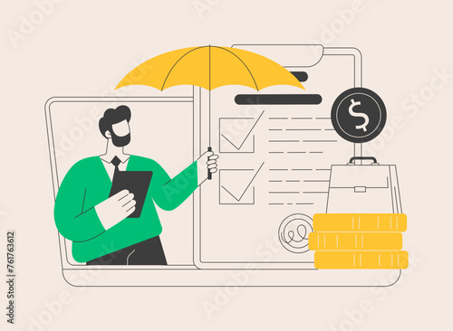Employment insurance abstract concept vector illustration.