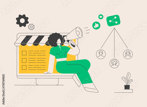 Referral program abstract concept vector illustration.