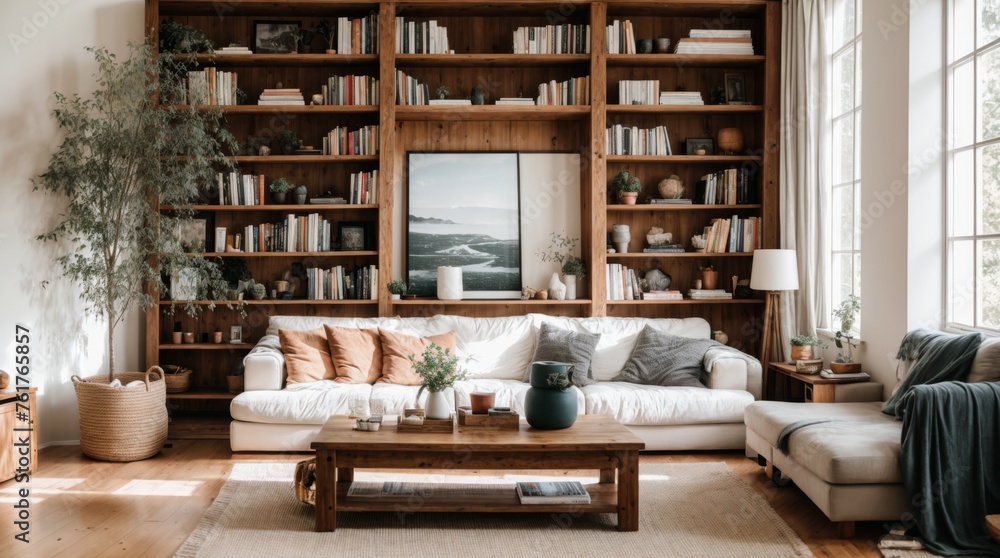 Cozy reading nook with bookshelf, comfy seating, and natural light Cozy reading nook with bookshelf, comfy seating, and natural light