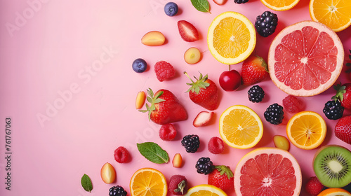 Fruity background  wallpaper full of fruits  berry background