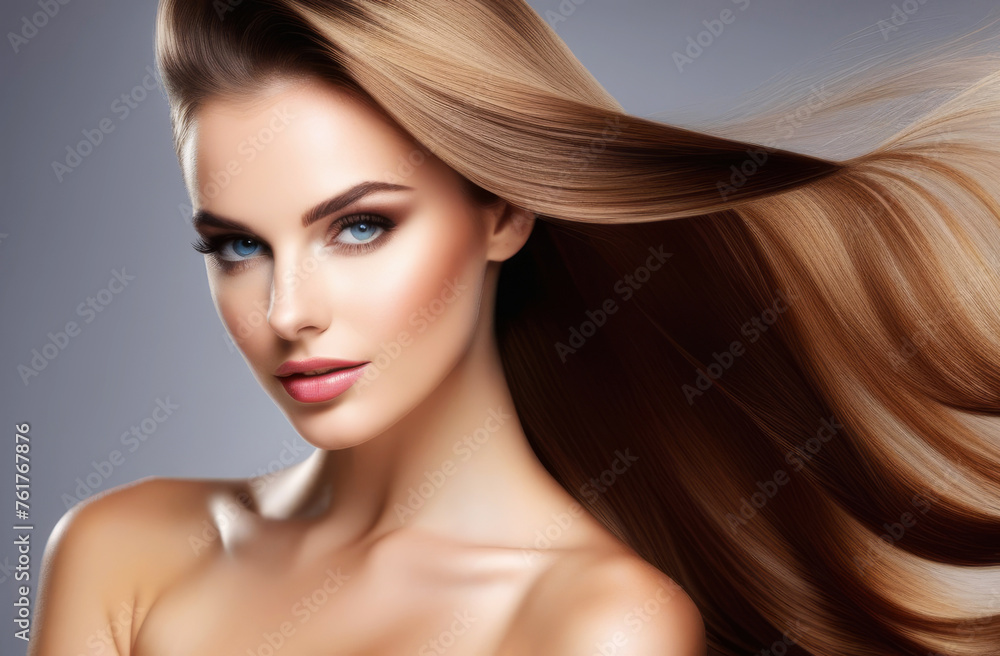 Beautiful young woman with clean fresh skin and makeup in studio light. Beauty model, skin care concept Beautiful young woman with clean fresh skin and makeup in studio light. Beauty model, skin care concept
