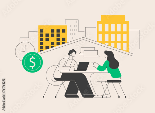On-demand urban workspace abstract concept vector illustration.