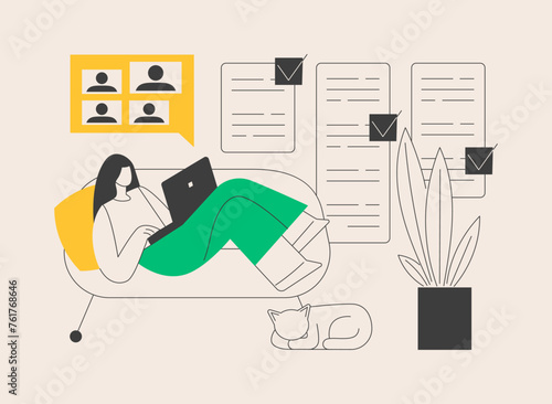 Work home office abstract concept vector illustration. © Visual Generation
