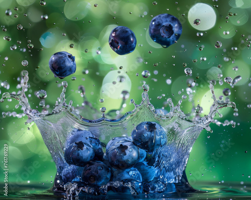 Blueberries in Surreal Suspension