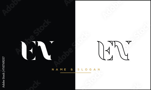EN, NE, E, N, Abstract letters Logo Monogram