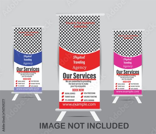 Roll-up banners are widely used for advertising and informational purposes, for example on exhibitions and trade shows. The main purpose is to educate the customers regarding the product/service in th