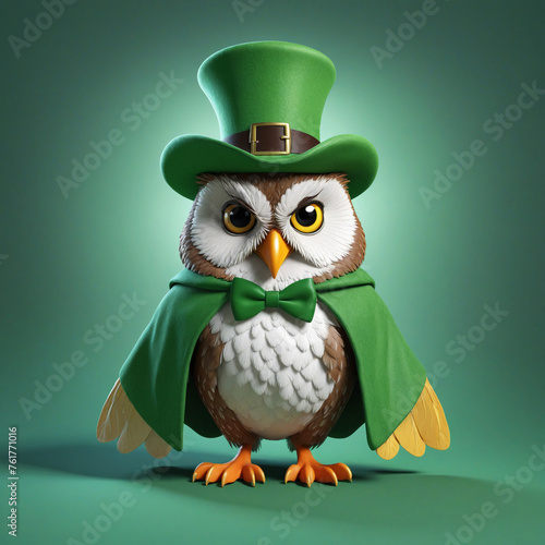 Enchanting Owl Dressed as Leprechaun for St. Patrick s Day Delight - 