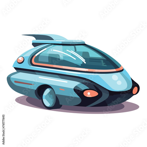 Design a retro-futuristic hovercar inspired by 1950