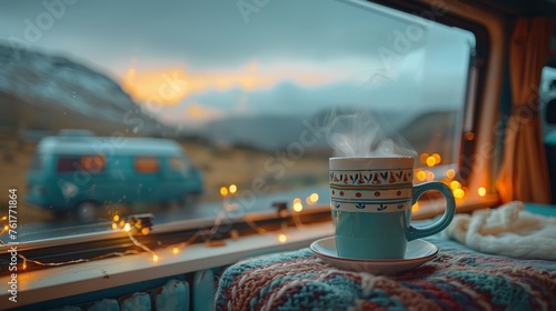 Yellow Cup on Wooden Table