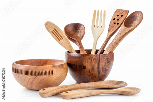 Kitchen utensils photo on white isolated background