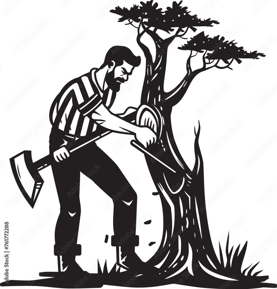 Fototapeta premium Timber Trooper Insignia Tree Cutting Maestro Badge