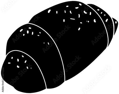 food illustration croissant silhouette bakery logo passover icon eid outline al fitr mubarak Islam muslim jewis judaism hebrew pesach shape breakfast pastry dessert for vector graphic background
