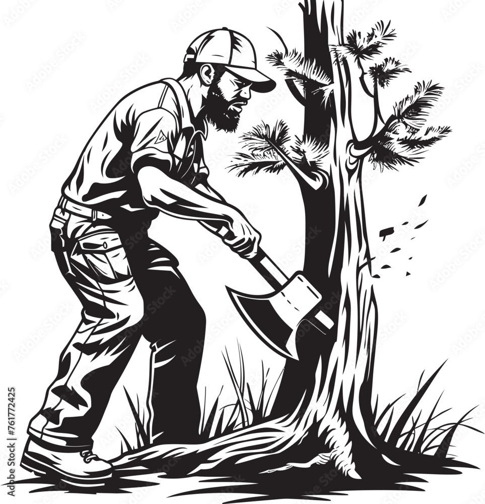 Timber Harvest Hero Mark Woodcutting Champion Logo Design Timber Harvest Hero Mark Woodcutting Champion Logo Design
