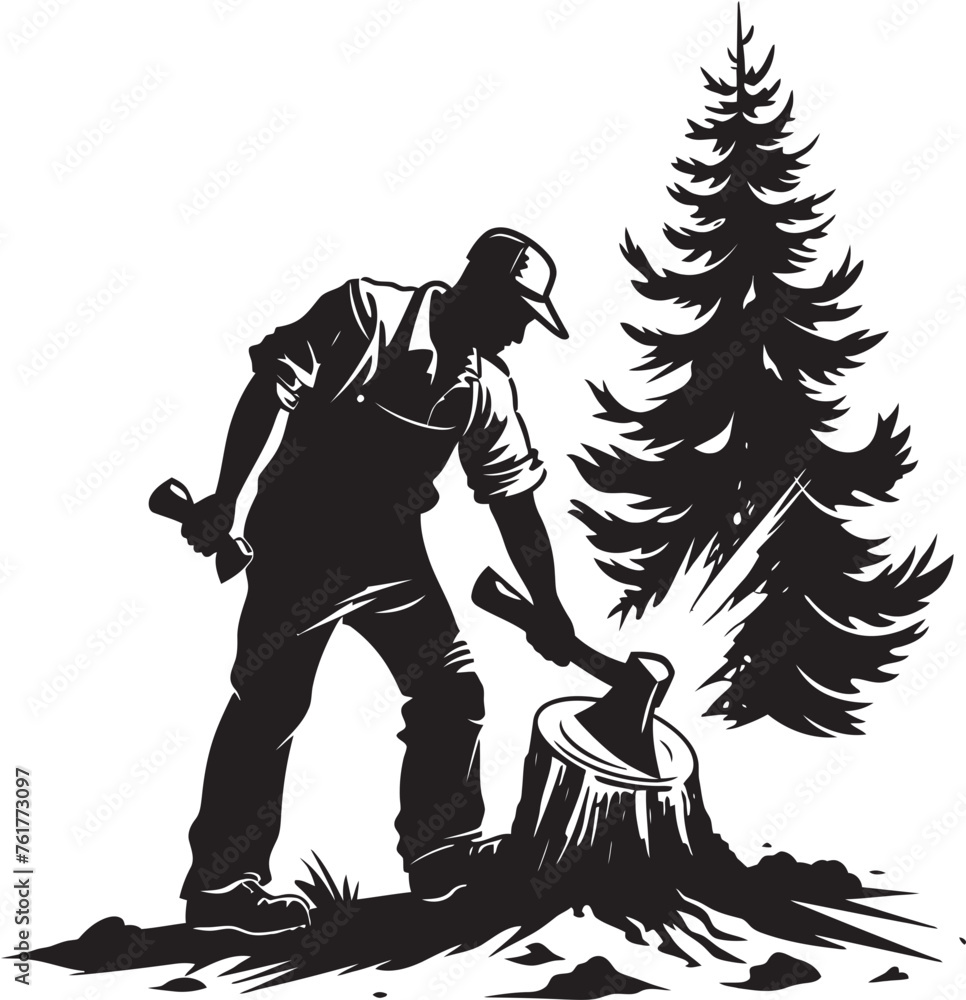 Naklejka premium Arboreal Avenger Crest Timber Harvest Hero Mark