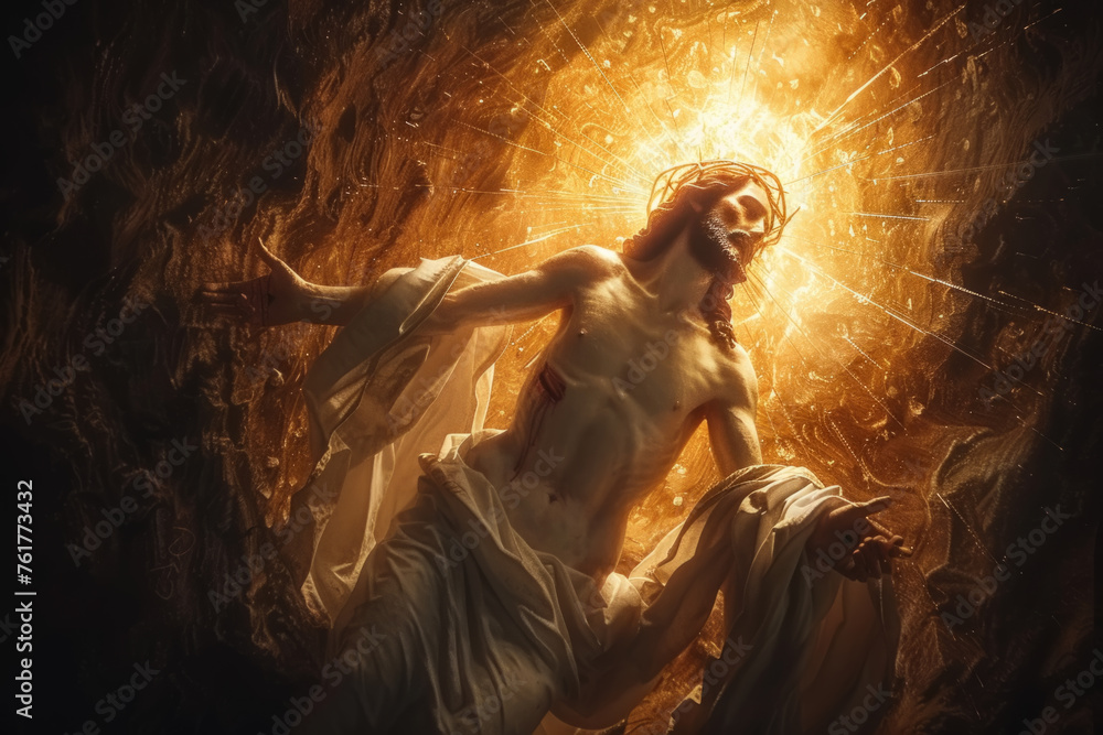 The Resurrection of Jesus Christ. A Divine Miracle. Illustration