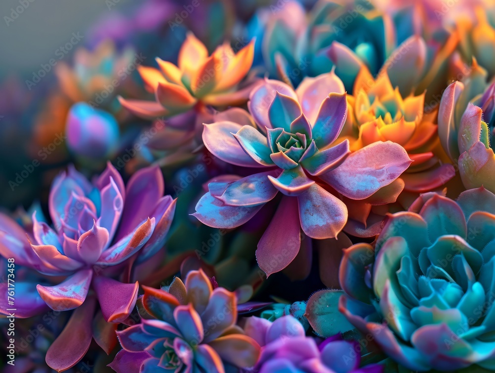 Vibrant Multicolored Succulent flowers Vibrant Multicolored Succulent flowers