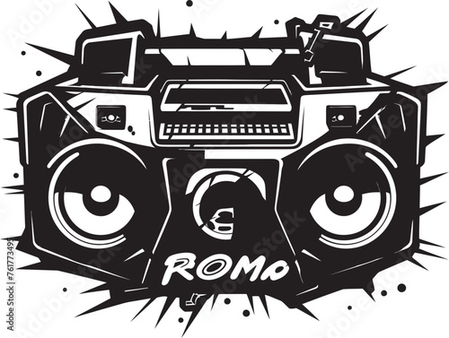 Hip Hop Harmony Black Emblem Vector Soundwave Sizzle Mascot Logo Design
