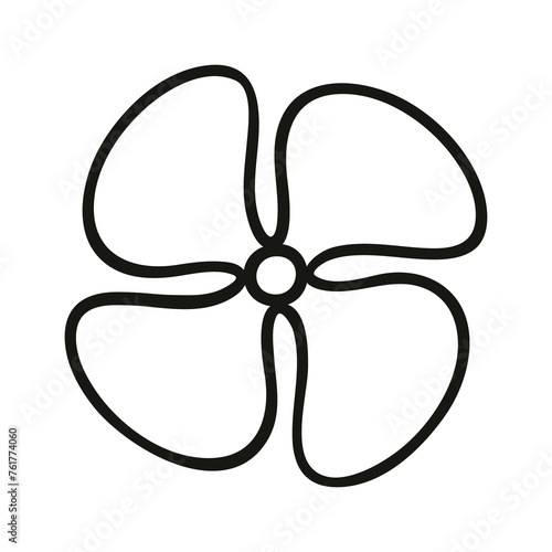 Propeller symbol, simple style outline silhouette icon. Png clipart isolated on transparent background