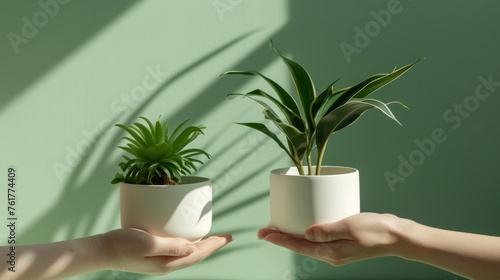 Plant in Elegant Vase holding by hands