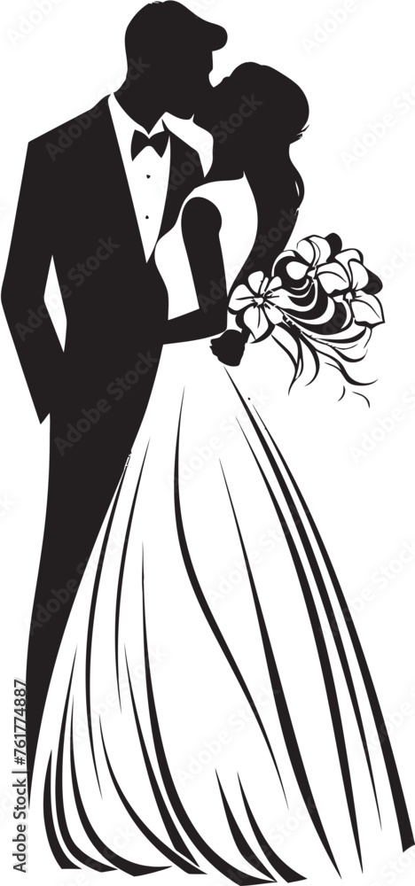Grooms Commitment Black Logo Design Vector Eternal Love Bride and Groom Symbolic Icon Grooms Commitment Black Logo Design Vector Eternal Love Bride and Groom Symbolic Icon