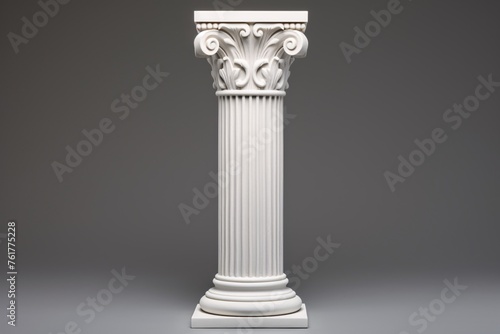 a white column with a grey background