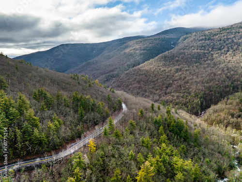 A Road along the edge of the Catskills Mountains photo