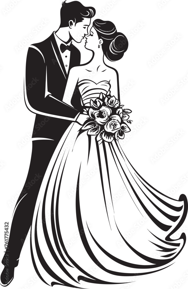 Eternal Affection Vector Black Logo Design Forever United Bride and Groom Iconic Emblem Eternal Affection Vector Black Logo Design Forever United Bride and Groom Iconic Emblem