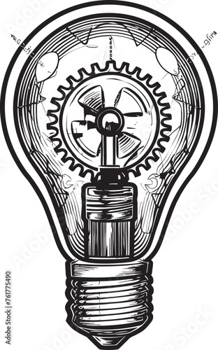 Steam powered Luminosity Metal Gear Emblem Illuminated Machinery Black Logo Icon