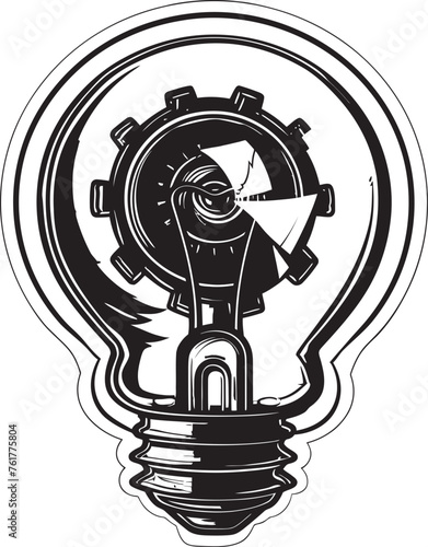 Gear driven Brilliance Metal Gear Emblem Steam powered Luminary Black Logo Icon