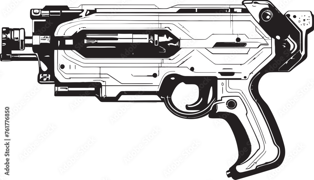 Laser Strike Vector Weapon Symbol Nano Cannon Futuristic Gun Emblematic Design